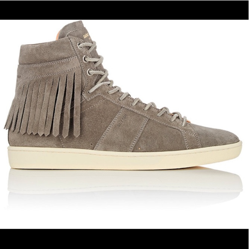 Saint Laurent Gray Fringe Men’s Sneaker - Picture 1 of 5